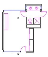 CAD drawing of room layout